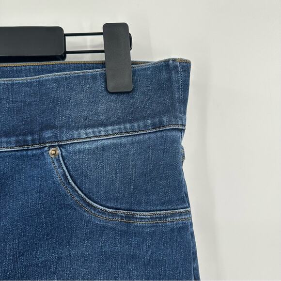 Spanx | Shape And Lift Distressed Skinny Jeans In Medium Blue Wash Size 1X - Picture 4 of 9